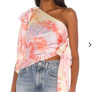 Lovers and Friends Del Mar Tie Dye off the shoulder top